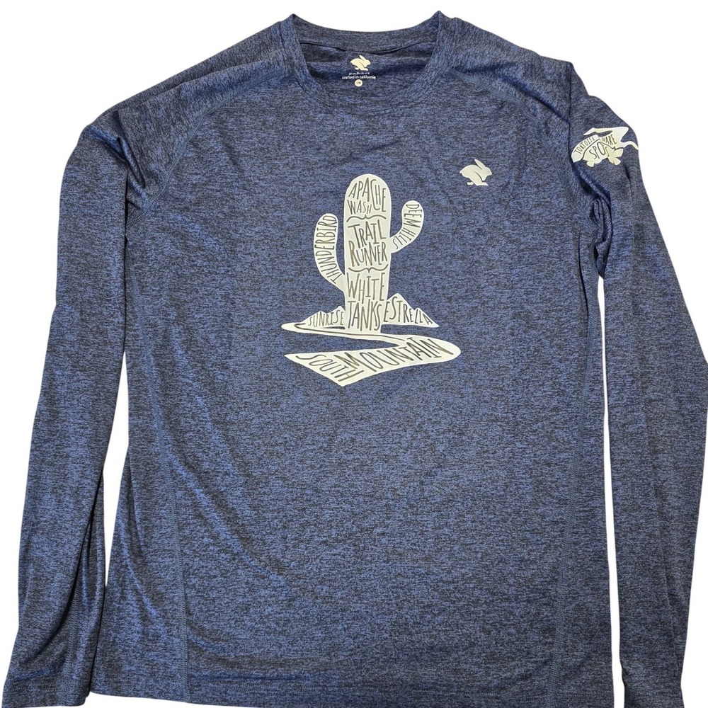 Rabbit Running Shirt Mens Small Blue Long Sleeve Performance Athletic Trail